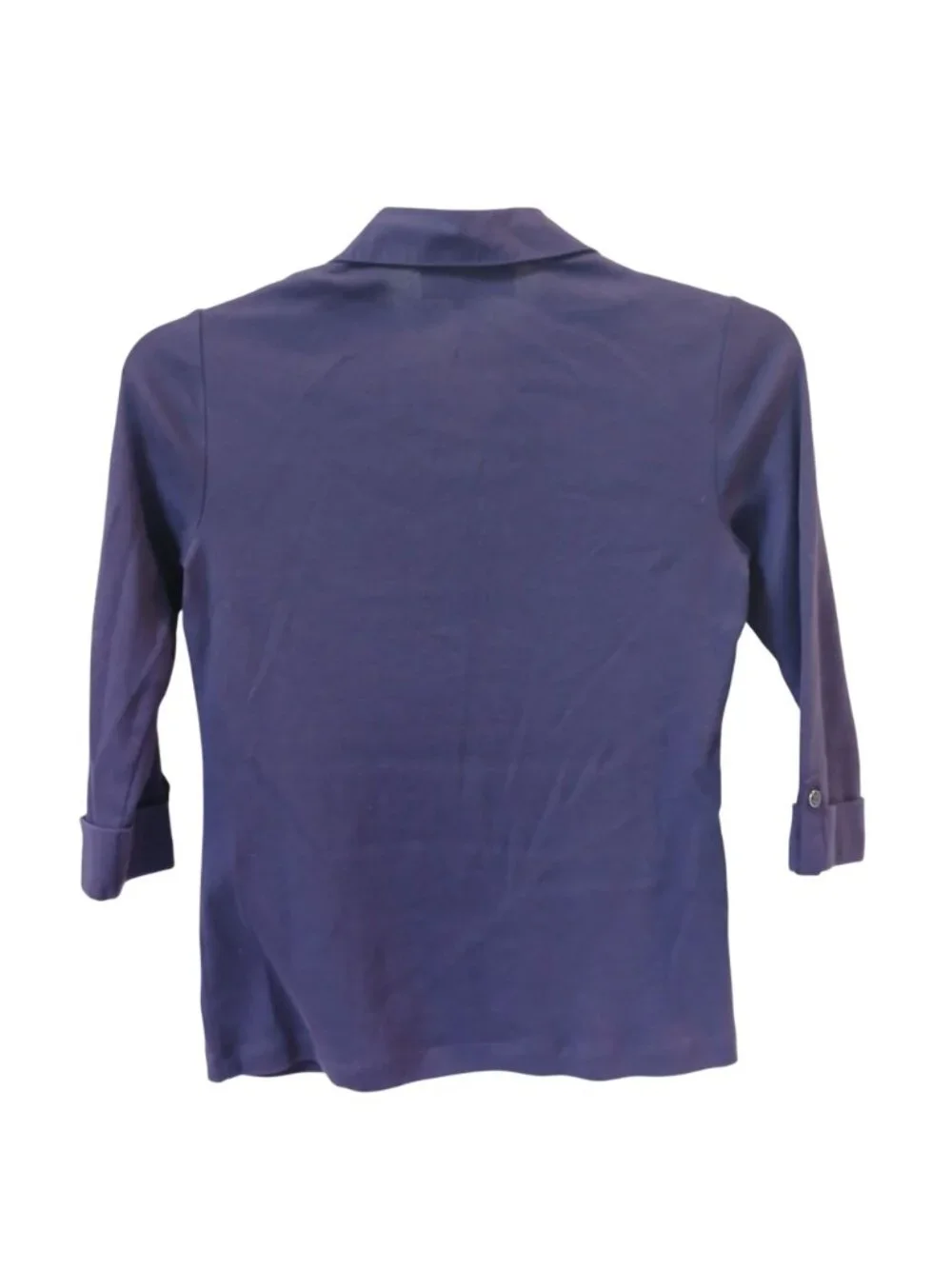 Karen Scott Petite Small PS Purple Cotton 3/4 Sleeve Polo Shirt Button NWOT D-27 - Picture 8 of 8